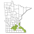 Minnesota Distribution map of the Smooth softshell turtle