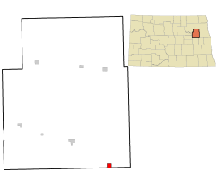 Location of Aneta, North Dakota