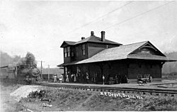 Northern Pacific Railroad station, Dryad, Washington, ca. 1915