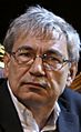 Orhan Pamuk in Rustaveli Theatre, Tbilisi, Georgia, 2014 (cropped)