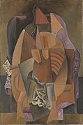 Pablo Picasso, 1913-14, Woman in a Chemise in an Armchair, oil on canvas, 149.9 x 99.4 cm, Metropolitan Museum of Art