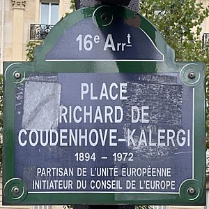 Plaque Place Richard Coudenhove Kalergi - Paris XVI (FR75) - 2021-08-18 - 1