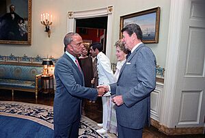 President Ronald Reagan and Nancy Reagan with Roy Cohn