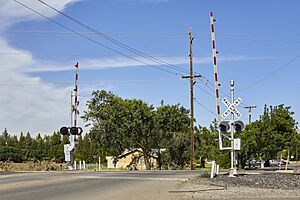 Railroad crossing in Durham, California