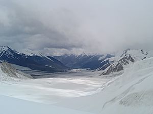 Sarpo Laggo Glacier, is a glacier in the autonomous region Xinjiang of China