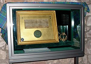 Sealed Royal Charter in Cabinet at Hunterston Castle