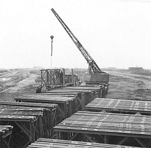 Sections of Bailey Bridges are stored at Ordnance Dumps and Railheads