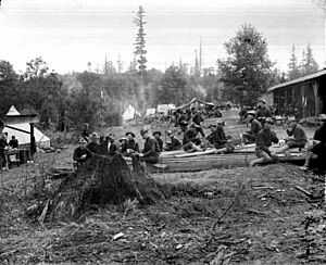 Soldiers taking a break, Fort Lawton, August 1900 (PEISER 64)