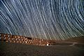 Star trails over the Paranal Residencia, Chile