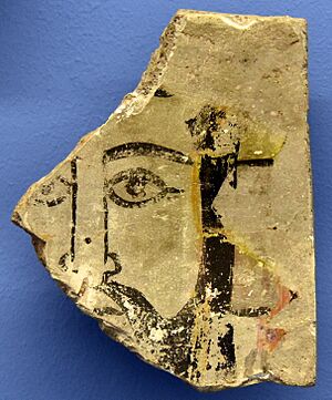 Stucco wall painting of a man from Samarra, Iraq, 9th century CE. Pergamon Museum