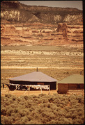 THE HOGAN IS THE TRADITIONAL DWELLING OF THE NAVAJO INDIANS - NARA - 544396