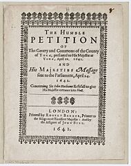 The Humble Petition of The Gentry and Commons of the County of York 1642