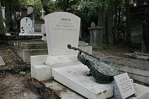 The grave of Arman, Pere Lachaise Cemetery, Paris