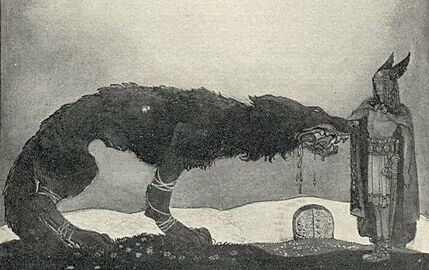 Tyr and Fenrir-John Bauer (cropped)