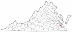 Location of Rushmere, Virginia