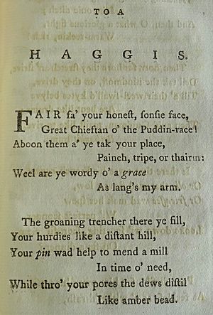 'To a Haggis', Robert Burns, Edinburgh Edition 1787