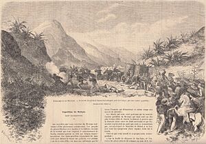 Événements du Mexique. — L'escorte du général Comonfort attaquée près de Celaya, par une contre guerillas