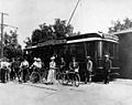 1894, Los Angeles & Pasadena Railway Company parlor car the Altadena station