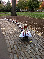 2013 Boston Public Garden ducklings Red Sox fans 25 October