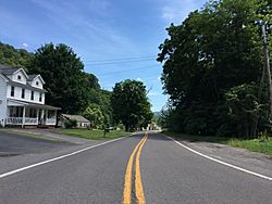 2016-06-18 14 51 45 View south along Maryland State Route 937 (Creek Side Drive) just south of Maryland State Route 36 (New Georges Creek Road) in Franklin, Allegany County, Maryland.jpg