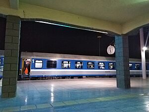 A passenger train in Neyshabur Train Station
