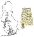 Baldwin County Alabama Incorporated and Unincorporated areas Bon Secour Highlighted 0108272