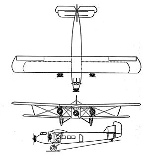 Boeing Model 80 3-view Aero Digest September 1928