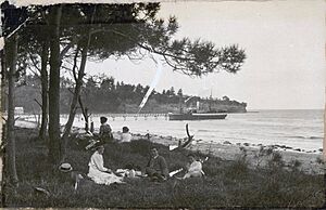 Browns Bay beachfront scene (1910s)