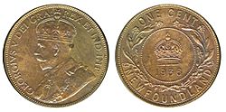 Canada Newfoundland George V 1 Cent 1936.jpg