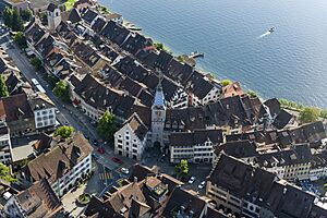 City of zug oldtown aerial view 老镇