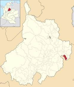 Location of the municipality and town of Capitanejo in the Santander  Department of Colombia.