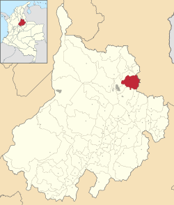Location of the municipality and town of Tona, Santander in the Santander  Department of Colombia.