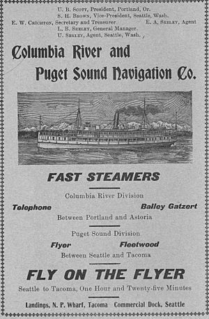 Columbia River and Puget Sound Nav Co advert 1900