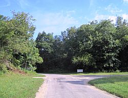 Site of the former intersection of Clarksburg and Imlaystown-Hightstown Roads