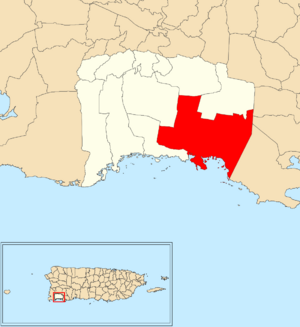 Location of Costa within the municipality of Lajas shown in red