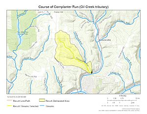 Course of Cornplanter Run (Oil Creek tributary)