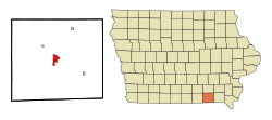 Location of Bloomfield, Iowa