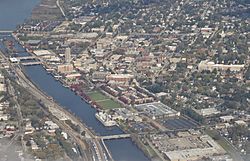 Aerial view of Downtown Elgin
