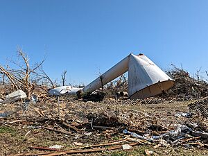 EF4 damage to the Rolling Fork, Mississippi Water tower