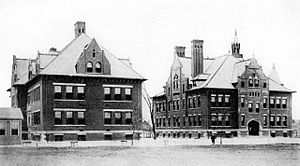First Norwood High School Building Right Along Allison Elementary School Left Allison Avenue Norwood Ohio 1897