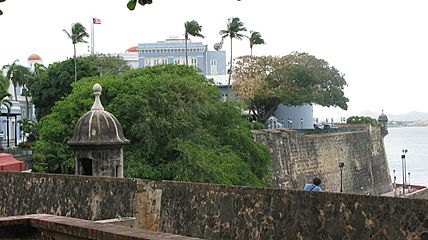 Fort and building in Old San Juan, Puerto Rico