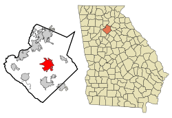 Location in Gwinnett County and the state of Georgia