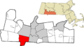 Hampden County Massachusetts incorporated and unincorporated areas Southwick highlighted