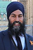 Jagmeet Singh at the 2nd National Bike Summit - Ottawa - 2018 (42481105871) (cropped v2).jpg