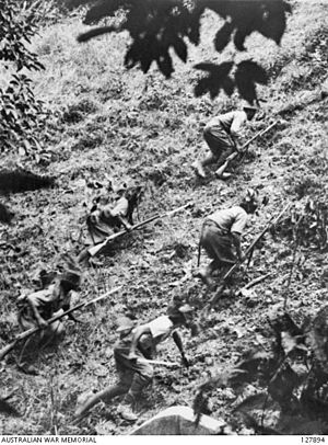 Japanese troops near Gemas, Malaya