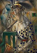 Jean Metzinger, 1912, Femme à l'Éventail (Woman with a Fan), oil on canvas, 90.7 x 64.2 cm, Solomon R. Guggenheim Museum