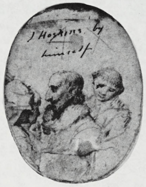 John Hoskins (1566-1638), self portrait among family