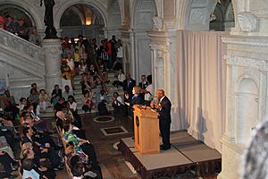 John Lewis addressing audience in the Great Hall of the Library of Congress - 50th Anniversary of the Civil Rights March on Washington for Jobs and Freedom
