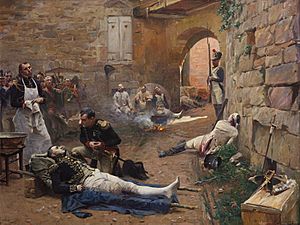 Lannes mortally wounded at Essling (E. Boutigny)