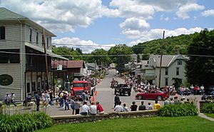 Downtown Liberty, Pennsylvania, during the annual Blockhouse Festival